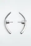 Cos Curved Stud Earrings In Silver