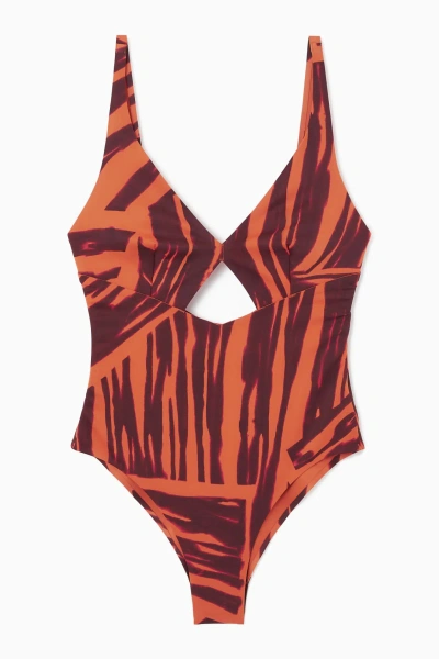 Cos Cutout Scuba Swimsuit In Orange