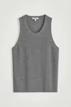 Cos Ribbed Merino Wool Tank Top In Gris