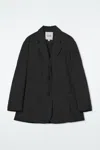 Cos Deconstructed Nylon Blazer In Black
