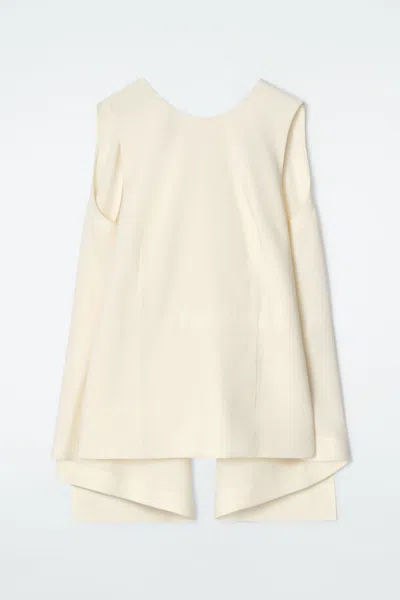 Cos Deconstructed Open-back Top In Beige