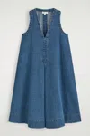 Cos Denim A-line Mini Dress In Blue