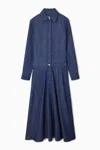 Cos Denim Midi Shirt Dress In Blue