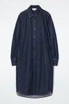 Cos Denim Midi Shirt Dress In Blue