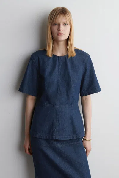 Cos Denim Peplum Top