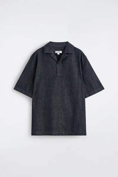Cos Camicia Popover In Denim In Blue