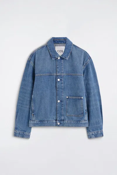 Cos Denim Shirt Jacket In Blue