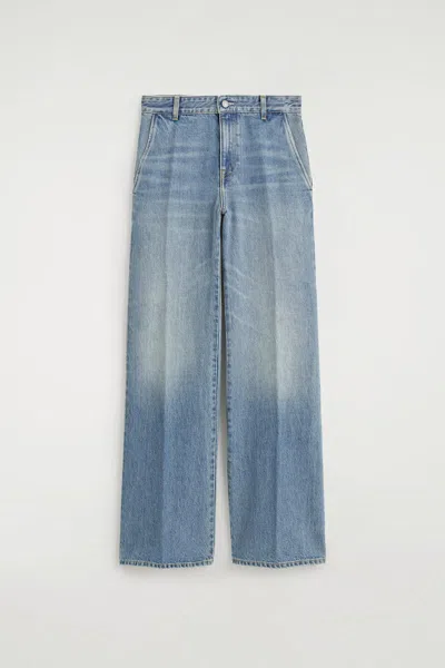 Cos Pantaloni A Gamba Dritta In Denim In Blu
