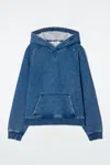 Cos Denim-wash Jersey Hoodie In Blue