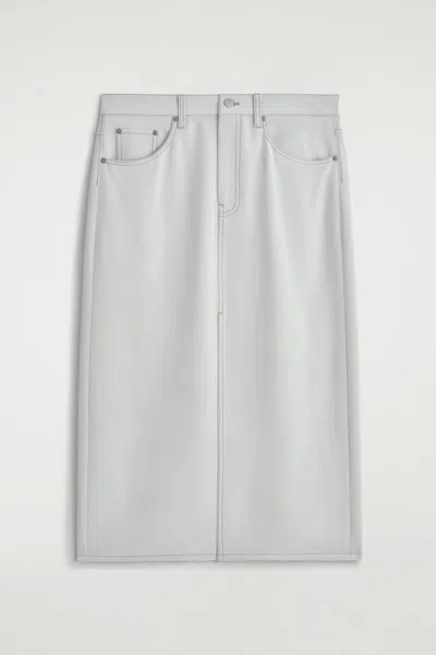 Cos Gonna Midi In Seta Effetto Denim In Gray