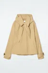 Cos Detachable-hood Short Trench Coat In Beige