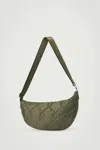 Cos Diamond-quilted Crossbody - Nylon In Green