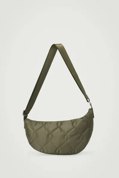 Cos Diamond-quilted Crossbody - Nylon In Green