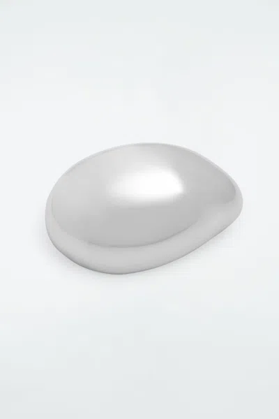 Cos Domed Hair Barrette In Silver