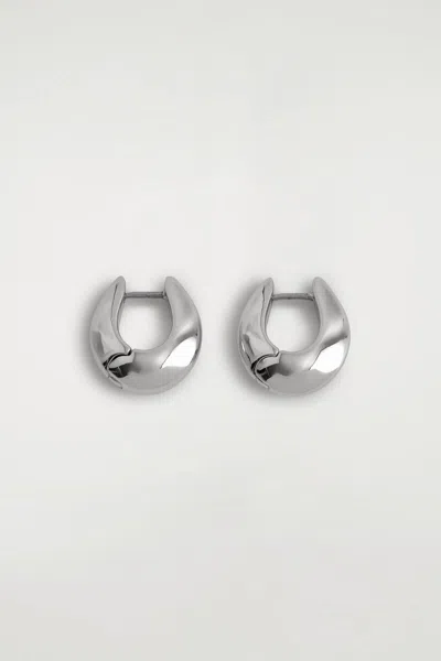 Cos Domed Mini Hoop Earrings In Silver