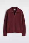 Cos Donegal-effect Wool Polo Sweater In Red