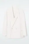 Cos Double-breasted Denim Blazer - Relaxed In White