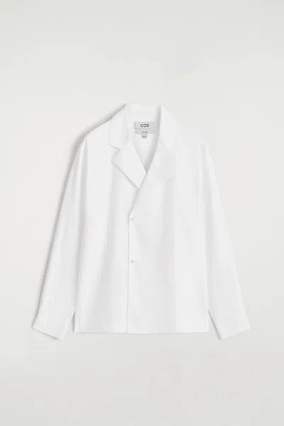 Cos Double-breasted Shirt In White