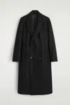 Cos Double-breasted Wool Coat In Black