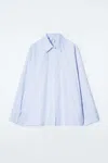 Cos Double-cuff Shirt In Blue