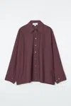 Cos Double-cuff Shirt In Red