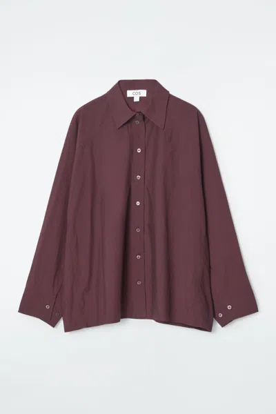 Cos Double-cuff Shirt In Red