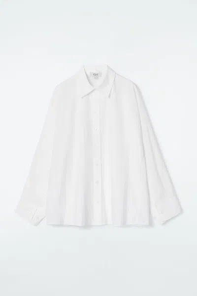 Cos Double-cuff Shirt In White