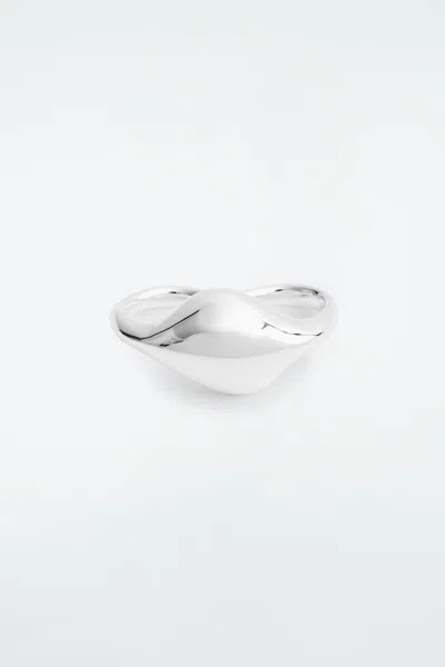 Cos Double Droplet Ring In Silver