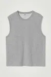 Cos Double-faced Cotton Vest In Grey