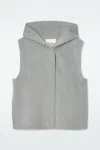 Cos Double-faced Hybrid Hooded Vest In Grey