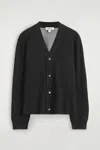 Cos Double-faced Knitted Cardigan In Black
