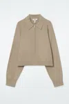 Cos Double-faced Knitted Jacket In Beige