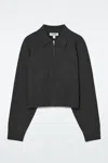 Cos Double-faced Knitted Jacket In Grey