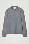 Cos Double-faced Knitted Jumper In Grey