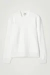 Cos Double-faced Knitted Jumper In White