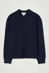 Cos Double-faced Knitted Sweater In Blue