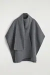 Cos Double-faced Merino Wool Scarf Cape In Gray