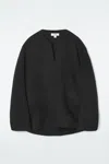 Cos Double-faced Wool Blouse In Black