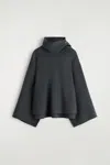 Cos Double-faced Wool Cape In Gray