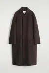 Cos Double-faced Wool Car Coat In Brown