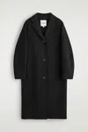 Cos Manteau En Laine Double Face In Black