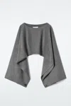 Cos Double-faced Wool Hybrid Cape In Grey