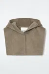 Cos Double-faced Wool Hybrid Hood In Beige