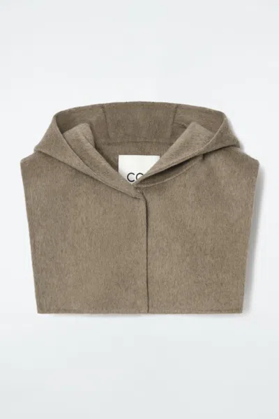 Cos Double-faced Wool Hybrid Hood In Beige