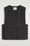 Cos Double-faced Wool Hybrid Vest In Brown