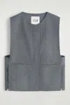Cos Double-faced Wool Hybrid Vest In Gray