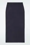 Cos Double-faced Wool Maxi Skirt In Blue