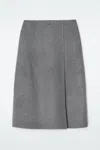 Cos Double-faced Wool Midi Skirt In Grey