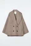Cos Double-faced Wool Pea Coat In Beige