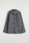 Cos Double-faced Wool Scarf Jacket In Gray